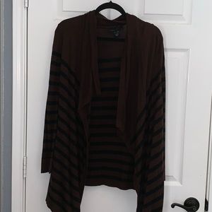 Karen Kane brown and black striped cardigan